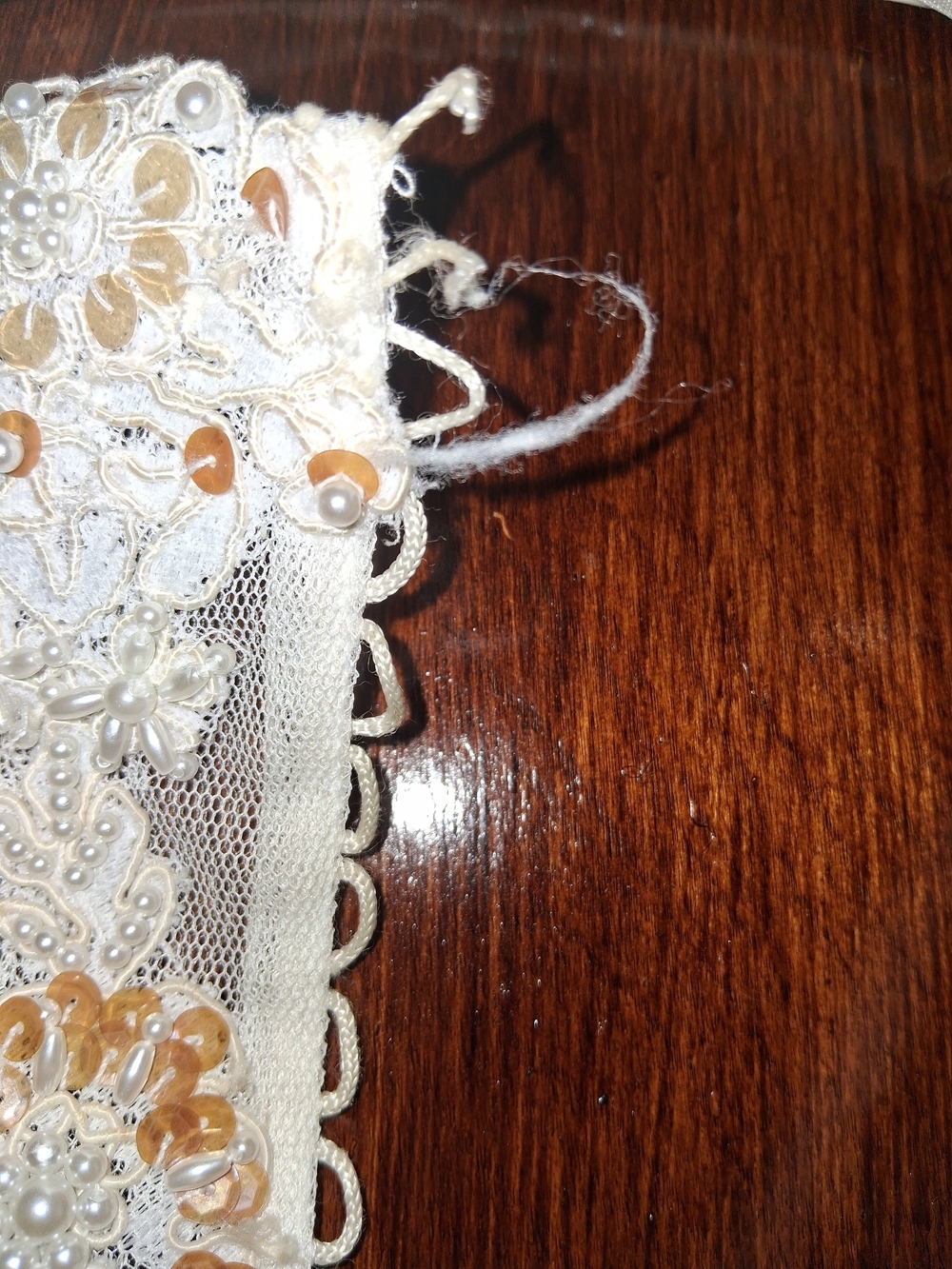 Alfred Angelo Vintage Ivory Lace Bodice Formal Wedding Dress - Picture 6 of 8
